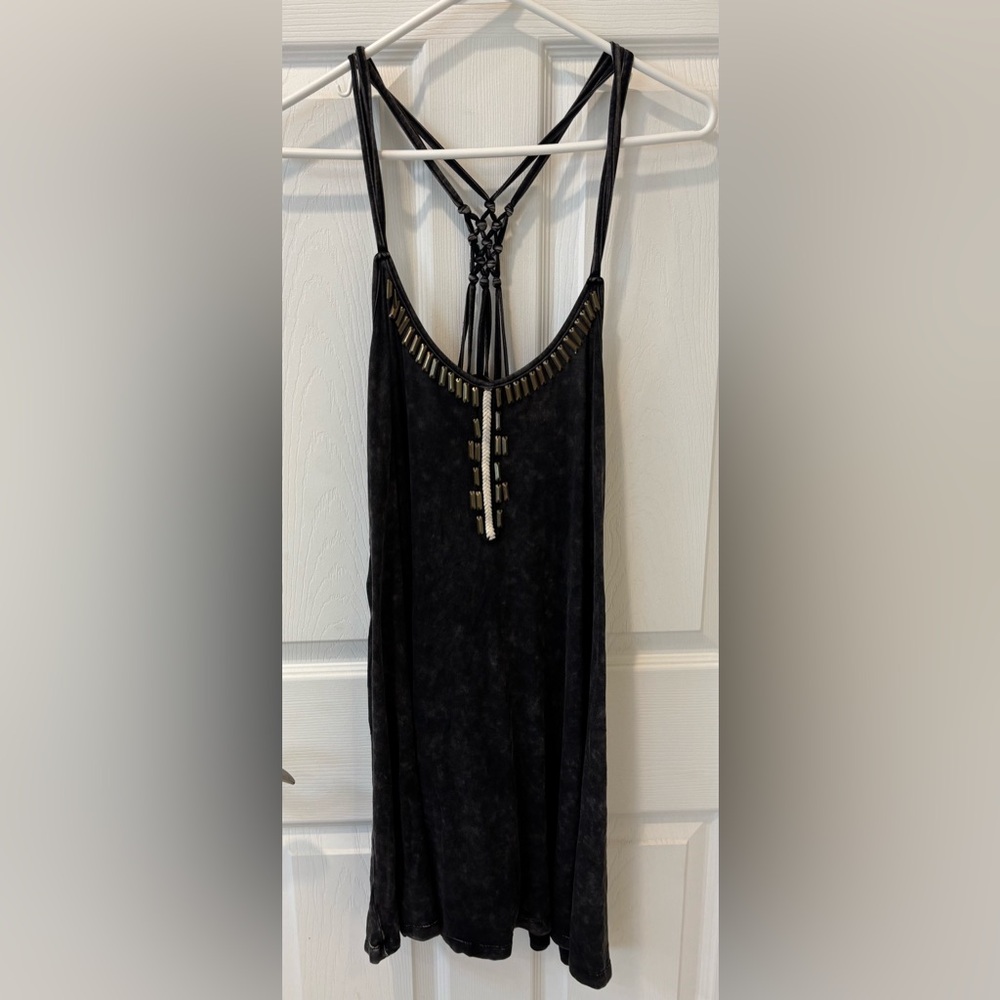 POL Black Cross-Back Bling Oversized‎ Cover Up